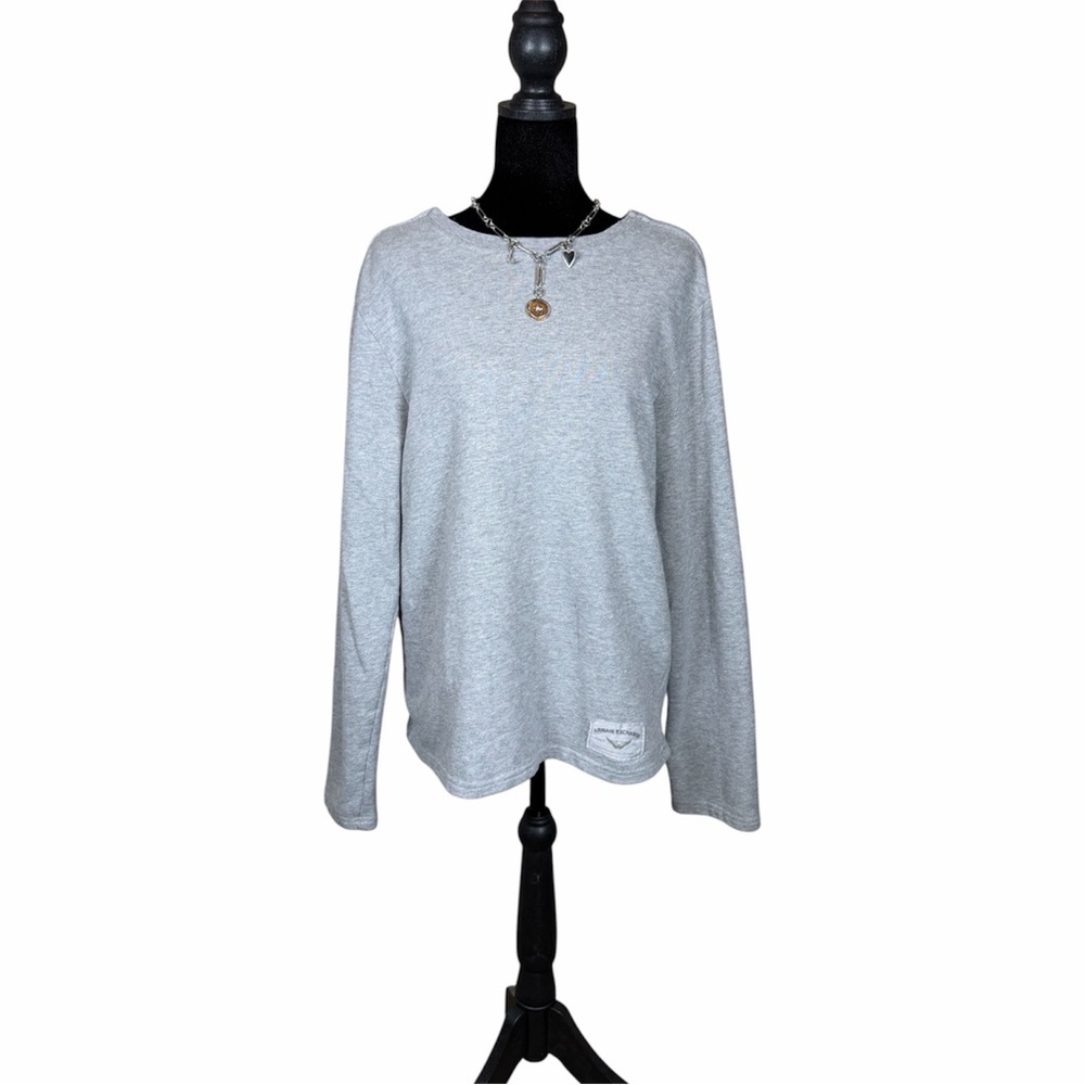 Armani Exchange Heather Gray Logo Patch Shirt